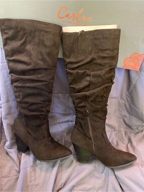 Carlos by Carlos Santana Slouch Over-the-Knee Boots in Brown
